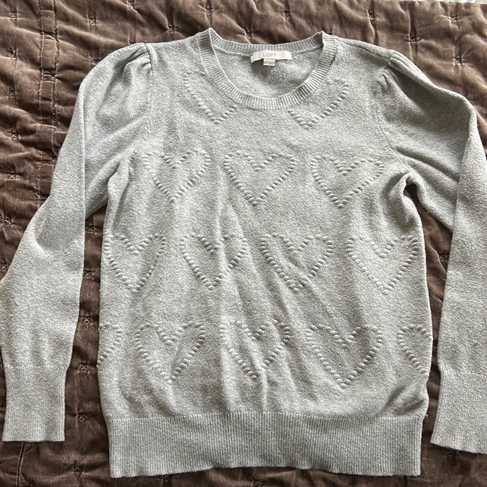 Grey Loft size L heart sweater